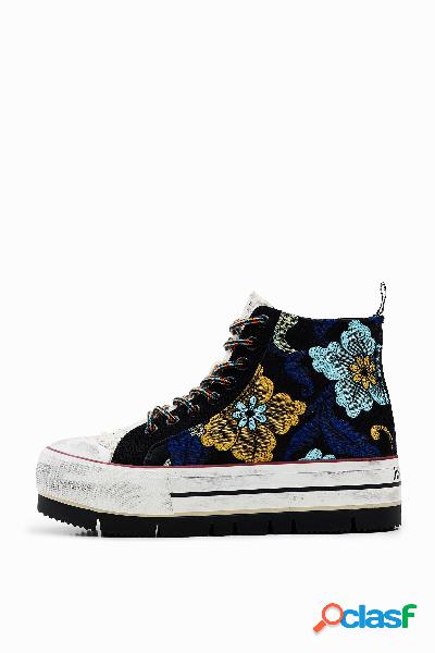 Sneakers altas plataforma jaquard