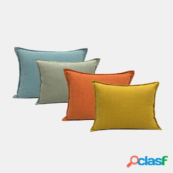 Sofá de color sólido Funda de almohada Lino de poliéster