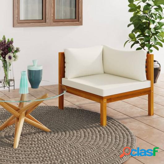 Sofá esquinero seccional cojín blanco crema madera de