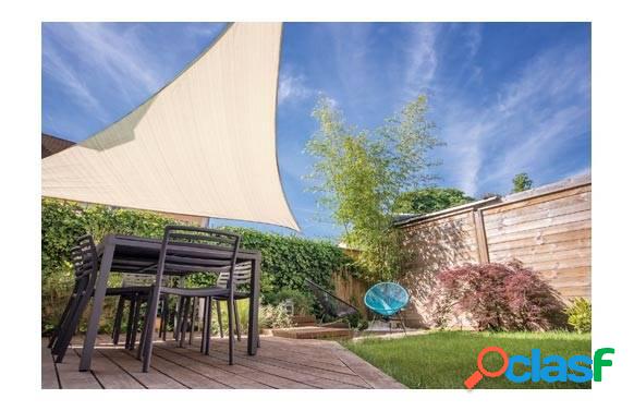 Toldo Vela Sombreo Impermeable Triangular 3.6x3.6x3.6 Crudo
