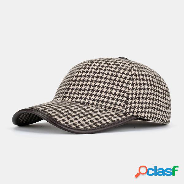 Unisex Dacron PU Ribete Sombrero Brim Houndstooth Patrón