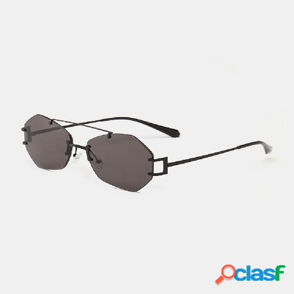 Unisex Irregular Poligonal Sin montura Lentes teñidas Metal