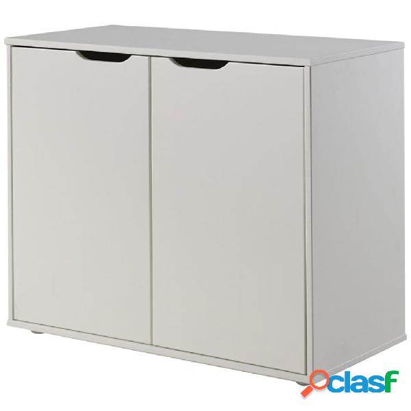 Vipack Armario de almacenaje Pino 2 puertas madera blanco