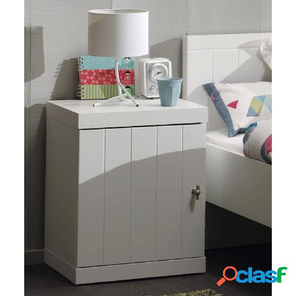 Vipack Mesita de noche Robin con puerta madera blanco