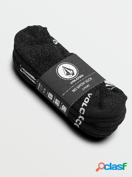 Volcom Calcetines Stones No Show (Paquete de 3) - BLACK