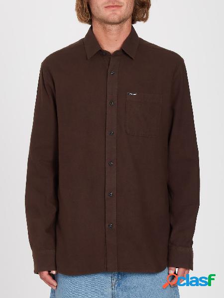 Volcom Camisa Caden Solid - DARK BROWN
