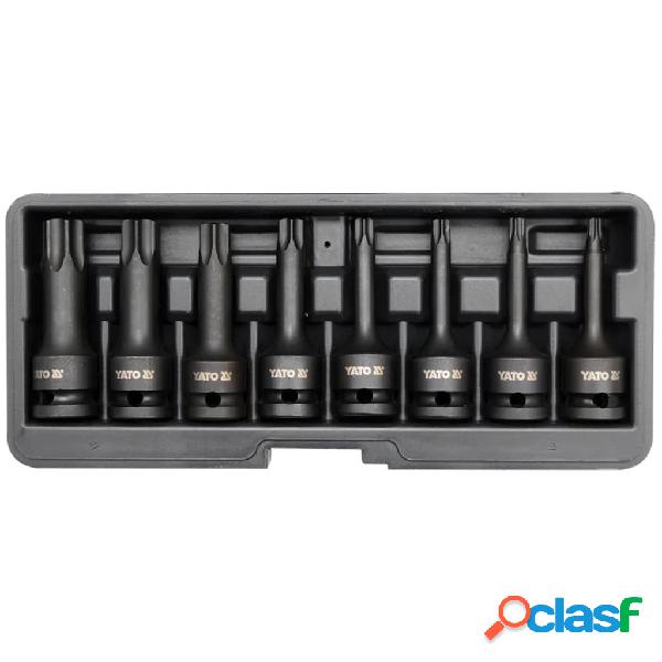 YATO Set de 8 puntas de impacto Torx negro YT-1065