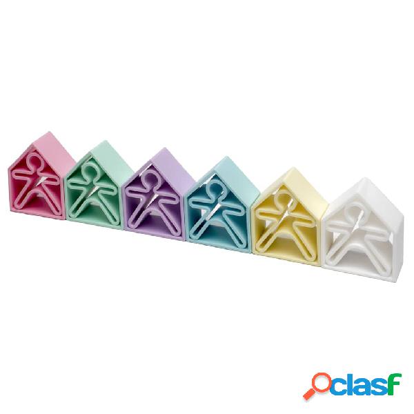 dëna Conjunto de juguetes de silicona niños y casas Pastel
