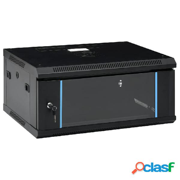 vidaXL Armario de red de pared 4U 19" IP20 600x450x285 mm