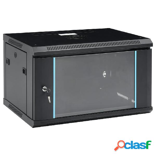 vidaXL Armario de red de pared 6U 19" IP20 600x450x375 mm