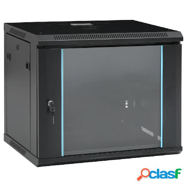 vidaXL Armario de red de pared 9U 19" IP20 600x450x510 mm
