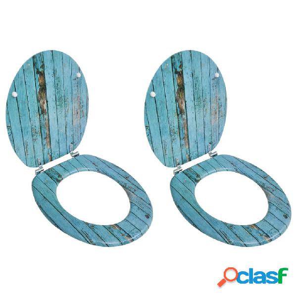 vidaXL Asientos inodoro tapas 2 uds MDF madera vieja