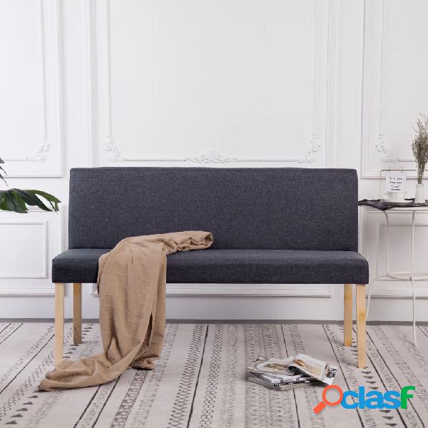 vidaXL Banco de poliéster 139,5 cm gris