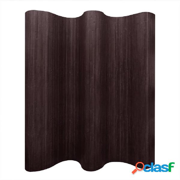 vidaXL Biombo divisor bambú marrón oscuro 250x165 cm