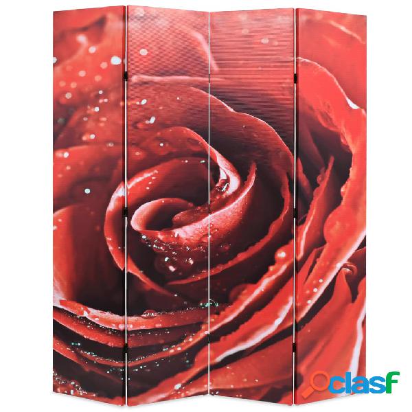 vidaXL Biombo divisor plegable 160x170 cm rosa roja