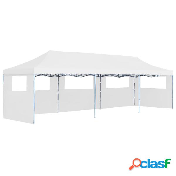 vidaXL Carpa plegable Pop-up con 5 paredes laterales blanco