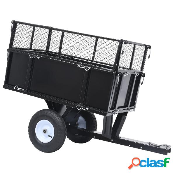vidaXL Carro remolque inclinable de cortacésped carga de