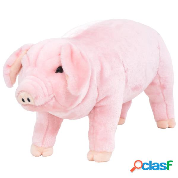 vidaXL Cerdo de peluche de pie rosa XXL