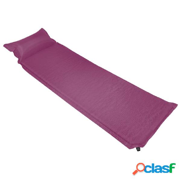 vidaXL Colchón de aire inflable con almohada rosa 66x200 cm