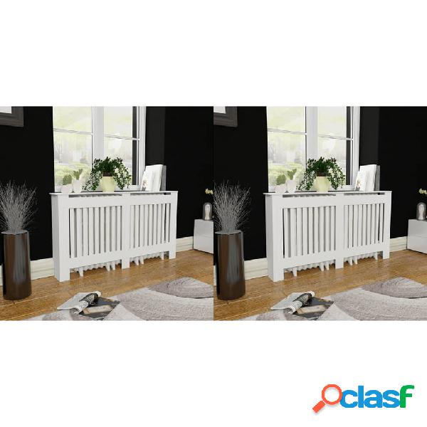 vidaXL Cubiertas para radiador 2 unidades MDF blanco 152 cm