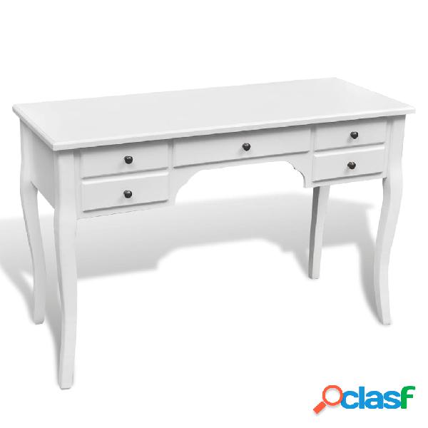 vidaXL Escritorio francés de madera con patas curvadas y 5