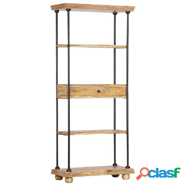 vidaXL Estantería 5 niveles madera maciza mango y acero