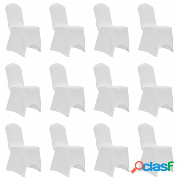 vidaXL Funda de silla elástica 12 unidades blanca