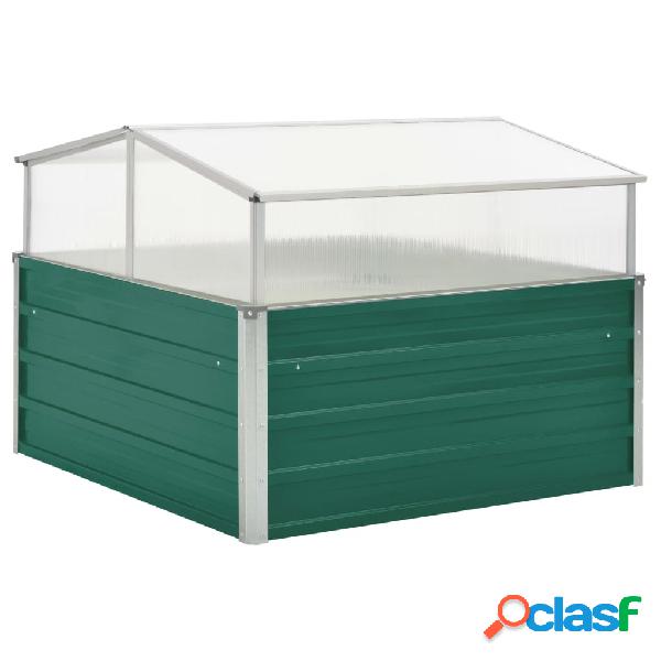 vidaXL Invernadero de acero galvanizado verde 100x100x77 cm