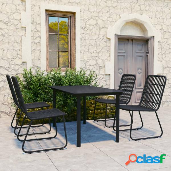vidaXL Juego de comedor para jardín 5 piezas ratán