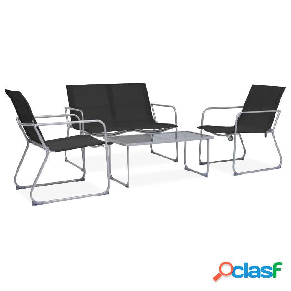 vidaXL Juego de muebles de jardín 4 piezas tela y acero
