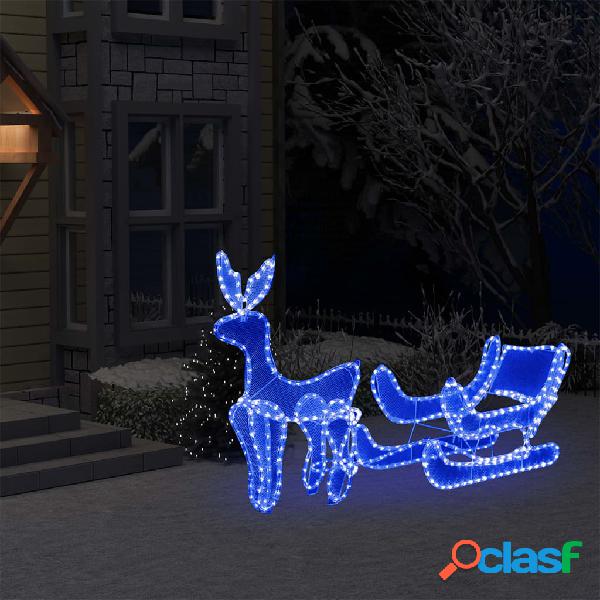 vidaXL Luces de Navidad de reno y trineo con malla 432 LEDs