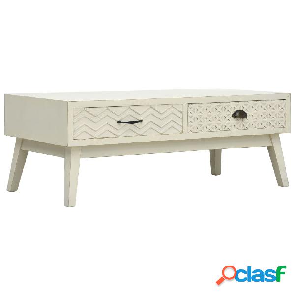 vidaXL Mesa de centro con 2 cajones tallados madera gris