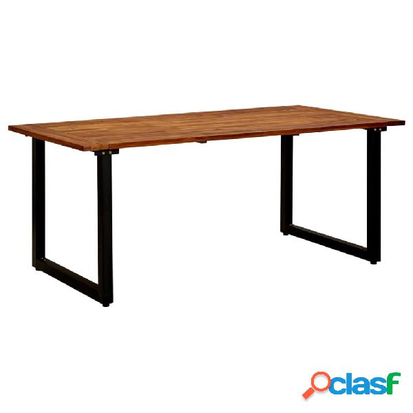 vidaXL Mesa de jardín con patas forma de U madera acacia