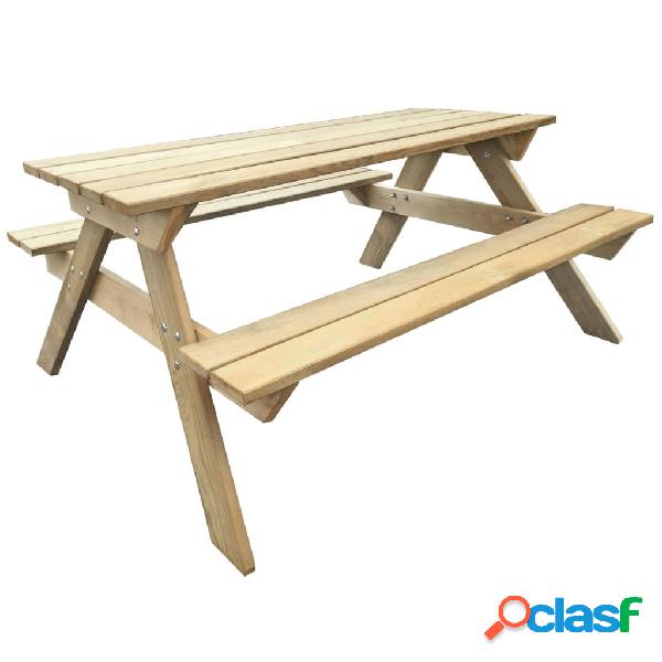 vidaXL Mesa de picnic de madera de pino 150x135x71,5 cm