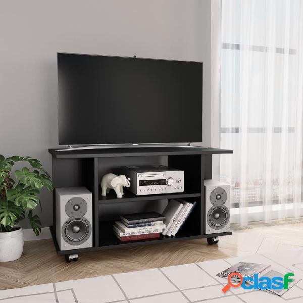 vidaXL Mueble para TV con ruedas aglomerado negro 80x40x40