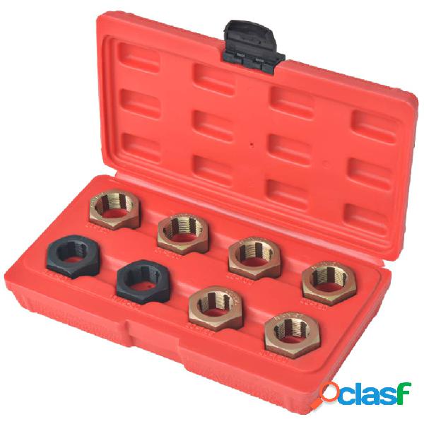 vidaXL Set para enroscar el huso del eje 8 piezas