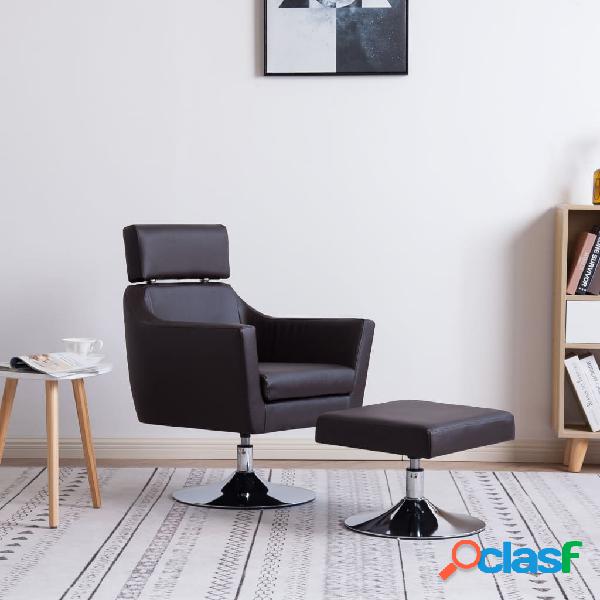 vidaXL Sillón para la TV de cuero sintético marrón