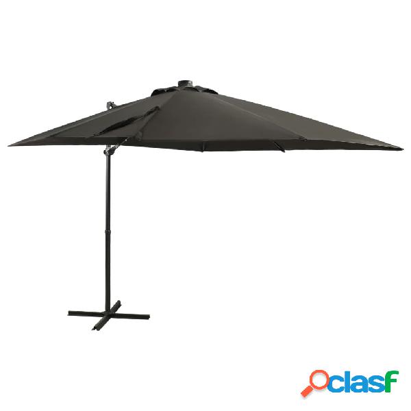 vidaXL Sombrilla voladiza con poste y luces LED 250 cm