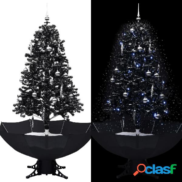 vidaXL Árbol de Navidad con nieve y base de paraguas PVC