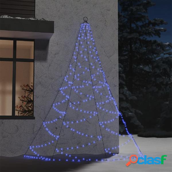 vidaXL Árbol de pared con gancho metálico 260 LED azul 3 m