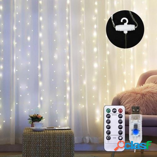 10 * 10FT 300LEDs Cortina Luces de cadena de hadas Luces