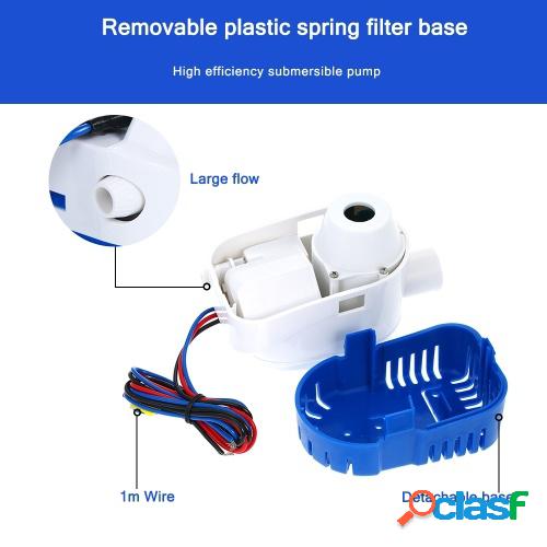 12V 1100GPH Bomba de agua de sentina sumergible automática