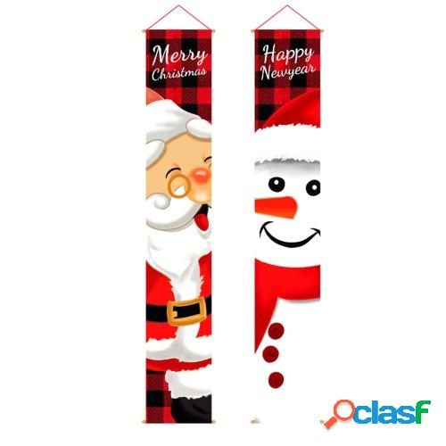 2 piezas de cortina de muñeco de nieve de Papá Noel tela
