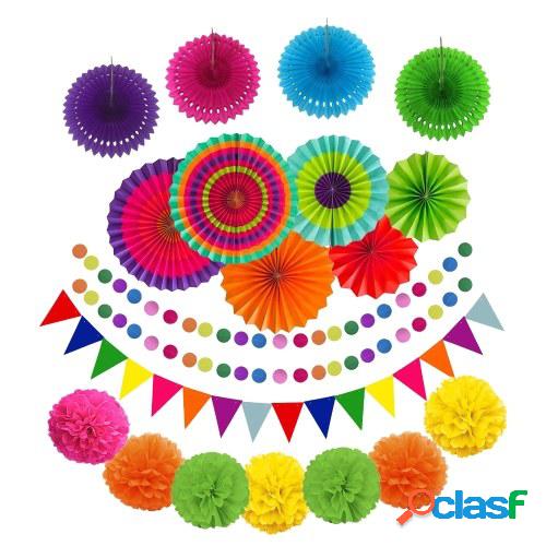 20PCS Birthday Party Decorations Supplies Banner Honeycomb