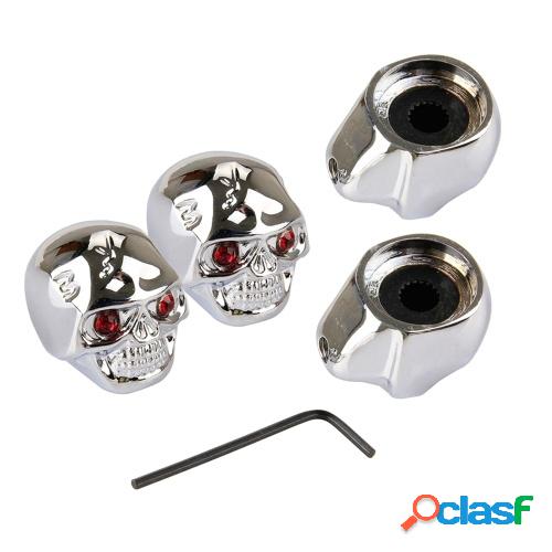 4 S-kull Design Electric Guitar Metal V-olume Knob Cap Bass