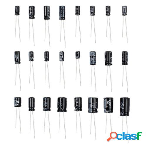 500pcs 24 valores Kit condensador electrolítico de aluminio
