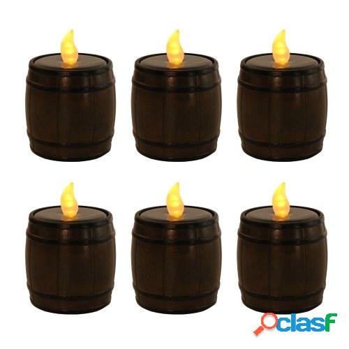 6 Uds lámparas de barril Solar Retro sin llama lámpara de