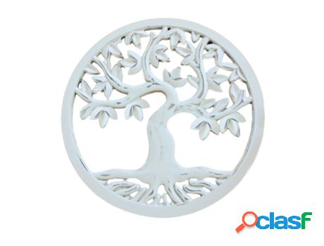 Adorno Arbol de la Vida Blanco de Madera 40X1X40cm Colgante