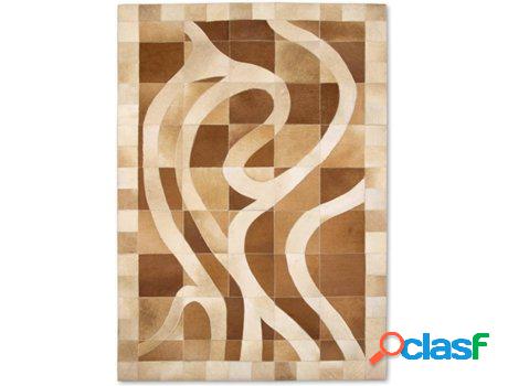Alfombra ZERIMAR Patchwork (Marrón - 300x240 cm - Piel)