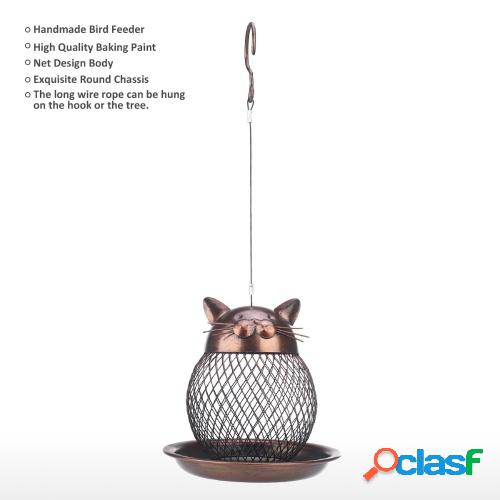 Alimentador de pájaros en forma de gato Decoración de